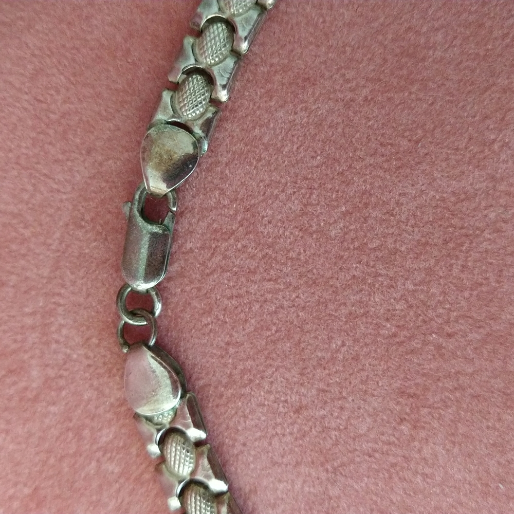 STERLING SILVER FLAT LINK NECKLACE - Picture 4 of 4